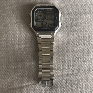 Casio World Time stainless watch